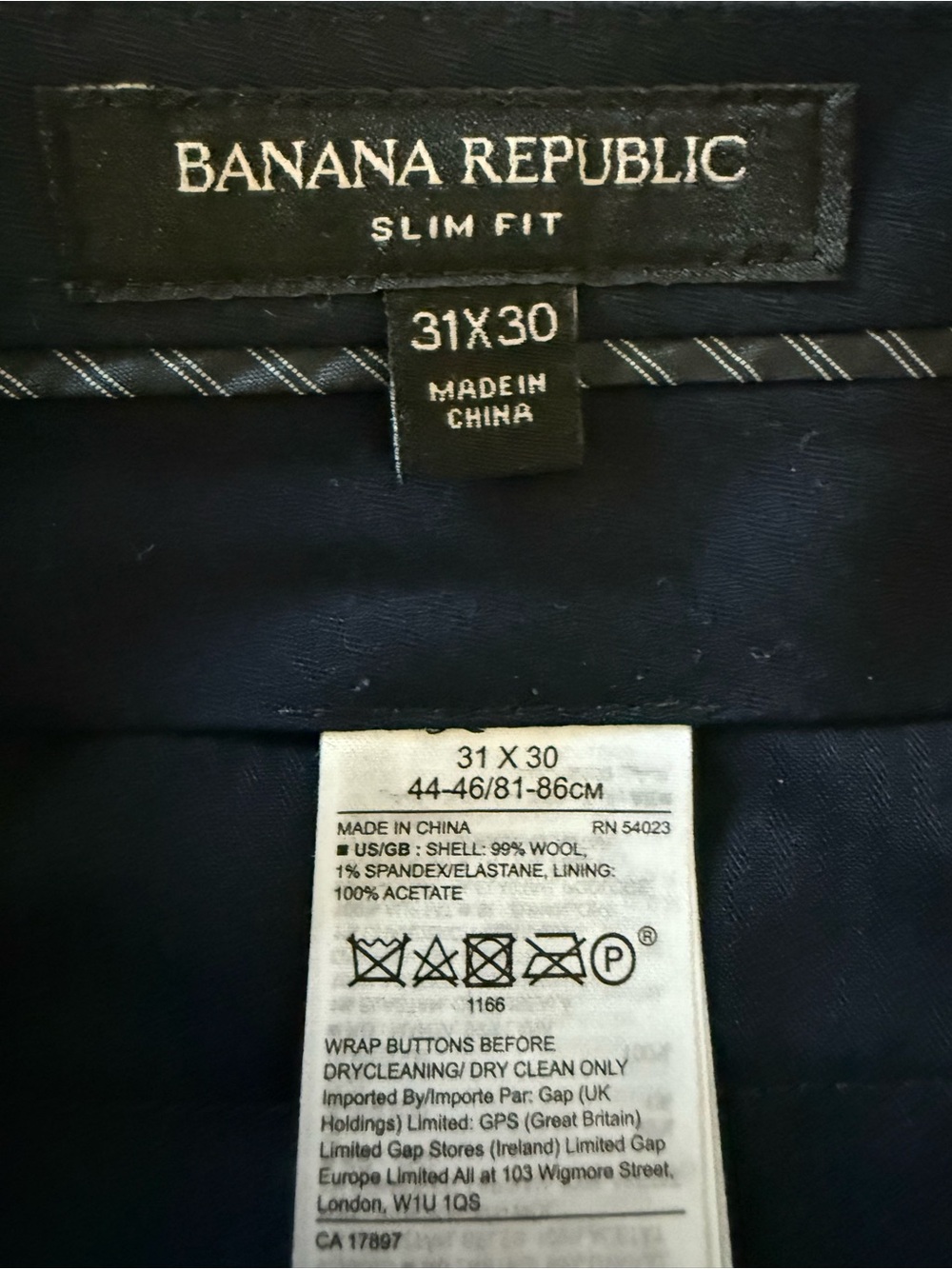 Banana Republic Men’s Classic Navy Dress Pants - Picture 3 of 4